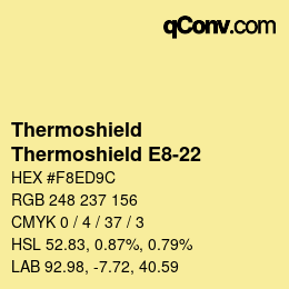 カラーコード: Thermoshield - Thermoshield E8-22 | qconv.com