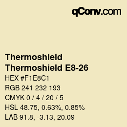 Color code: Thermoshield - Thermoshield E8-26 | qconv.com