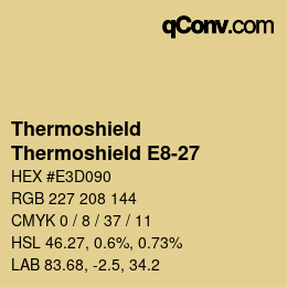 颜色代码: Thermoshield - Thermoshield E8-27 | qconv.com