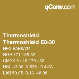 Code couleur: Thermoshield - Thermoshield E8-30 | qconv.com