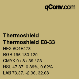 Color code: Thermoshield - Thermoshield E8-33 | qconv.com