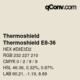 Color code: Thermoshield - Thermoshield E8-36 | qconv.com