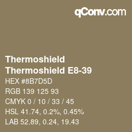 Color code: Thermoshield - Thermoshield E8-39 | qconv.com