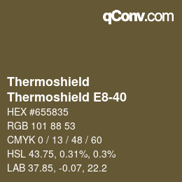 Color code: Thermoshield - Thermoshield E8-40 | qconv.com