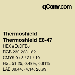 Color code: Thermoshield - Thermoshield E8-47 | qconv.com