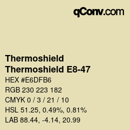 カラーコード: Thermoshield - Thermoshield E8-47 | qconv.com