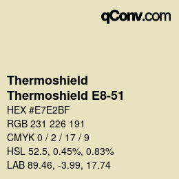 Color code: Thermoshield - Thermoshield E8-51 | qconv.com