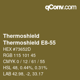 カラーコード: Thermoshield - Thermoshield E8-55 | qconv.com
