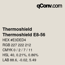 カラーコード: Thermoshield - Thermoshield E8-56 | qconv.com