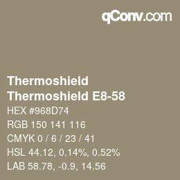 Color code: Thermoshield - Thermoshield E8-58 | qconv.com