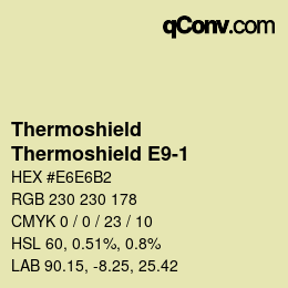 カラーコード: Thermoshield - Thermoshield E9-1 | qconv.com