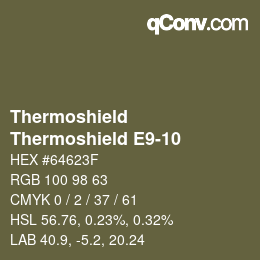 カラーコード: Thermoshield - Thermoshield E9-10 | qconv.com