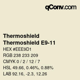 Code couleur: Thermoshield - Thermoshield E9-11 | qconv.com