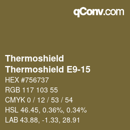 Color code: Thermoshield - Thermoshield E9-15 | qconv.com