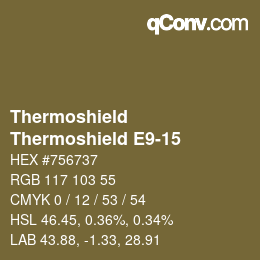 カラーコード: Thermoshield - Thermoshield E9-15 | qconv.com
