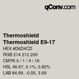 カラーコード: Thermoshield - Thermoshield E9-17 | qconv.com