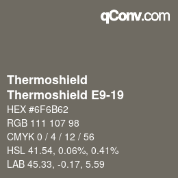 カラーコード: Thermoshield - Thermoshield E9-19 | qconv.com