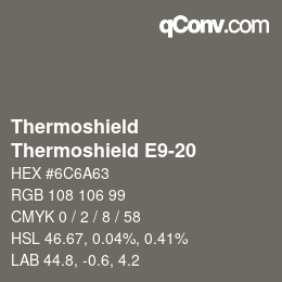 カラーコード: Thermoshield - Thermoshield E9-20 | qconv.com