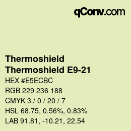 Color code: Thermoshield - Thermoshield E9-21 | qconv.com