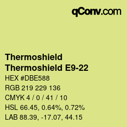 Color code: Thermoshield - Thermoshield E9-22 | qconv.com