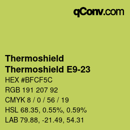 カラーコード: Thermoshield - Thermoshield E9-23 | qconv.com