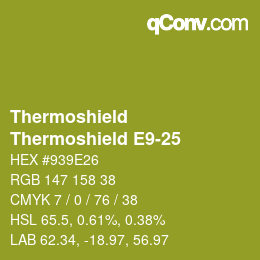 カラーコード: Thermoshield - Thermoshield E9-25 | qconv.com