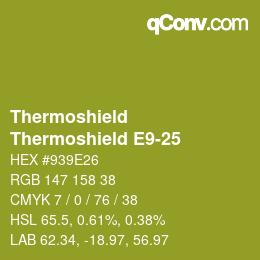 Color code: Thermoshield - Thermoshield E9-25 | qconv.com