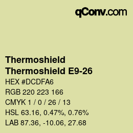 カラーコード: Thermoshield - Thermoshield E9-26 | qconv.com