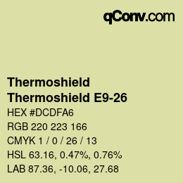 Code couleur: Thermoshield - Thermoshield E9-26 | qconv.com