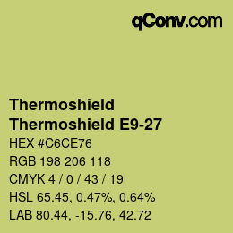 Color code: Thermoshield - Thermoshield E9-27 | qconv.com