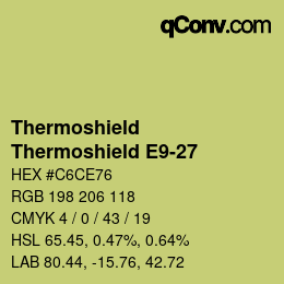 Código de color: Thermoshield - Thermoshield E9-27 | qconv.com