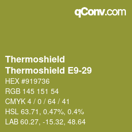 Color code: Thermoshield - Thermoshield E9-29 | qconv.com