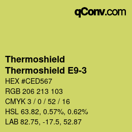 カラーコード: Thermoshield - Thermoshield E9-3 | qconv.com