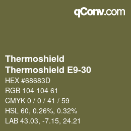 Color code: Thermoshield - Thermoshield E9-30 | qconv.com