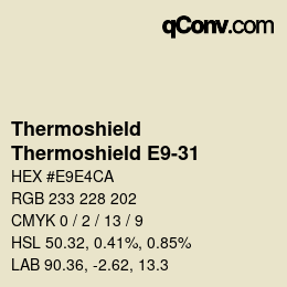 Color code: Thermoshield - Thermoshield E9-31 | qconv.com