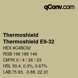 カラーコード: Thermoshield - Thermoshield E9-32 | qconv.com