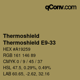 Color code: Thermoshield - Thermoshield E9-33 | qconv.com