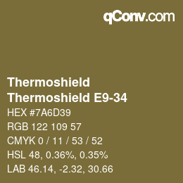 カラーコード: Thermoshield - Thermoshield E9-34 | qconv.com