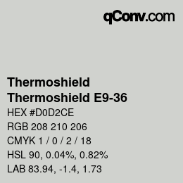 Color code: Thermoshield - Thermoshield E9-36 | qconv.com