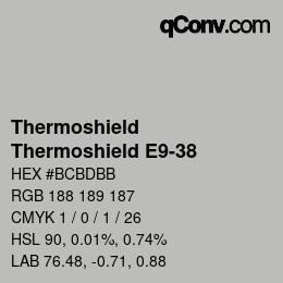 Color code: Thermoshield - Thermoshield E9-38 | qconv.com