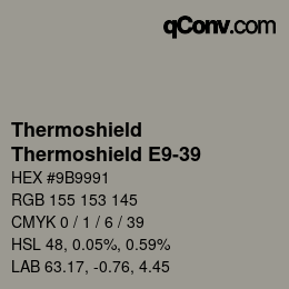 Color code: Thermoshield - Thermoshield E9-39 | qconv.com