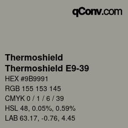 Color code: Thermoshield - Thermoshield E9-39 | qconv.com