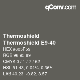 Color code: Thermoshield - Thermoshield E9-40 | qconv.com