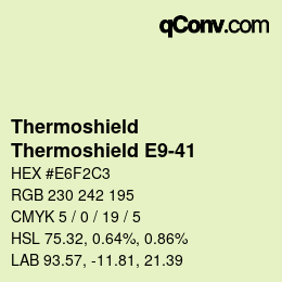 カラーコード: Thermoshield - Thermoshield E9-41 | qconv.com