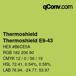 カラーコード: Thermoshield - Thermoshield E9-43 | qconv.com