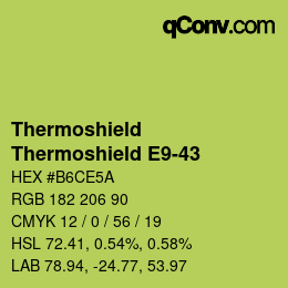 Color code: Thermoshield - Thermoshield E9-43 | qconv.com