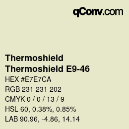 カラーコード: Thermoshield - Thermoshield E9-46 | qconv.com