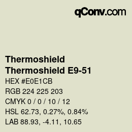 カラーコード: Thermoshield - Thermoshield E9-51 | qconv.com