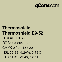 Color code: Thermoshield - Thermoshield E9-52 | qconv.com