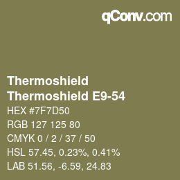 Color code: Thermoshield - Thermoshield E9-54 | qconv.com
